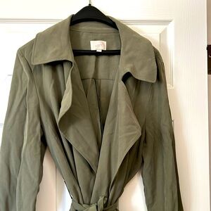 green trench coat